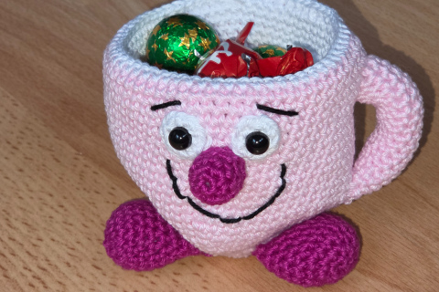 Grinsetasse rosa