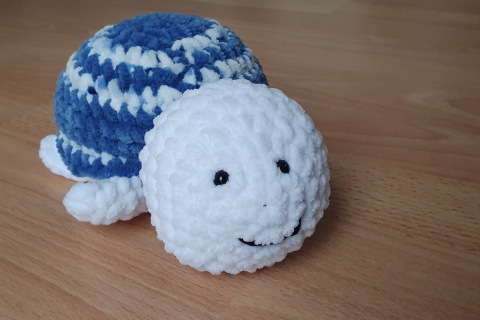 Schildkrötli blau / blaumelliert